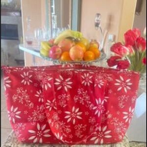 Red Floral Tote Bag